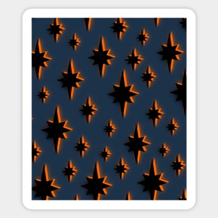 Star Pattern in Black, Blue and Orange Sticker